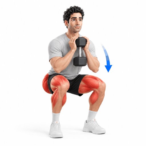اسکوات با دمبل جلوی سینه (اسکوات گابلت)